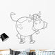 Outlined Farm Dairy Cow Wall Decal