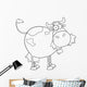 Outlined Farm Dairy Cow Wall Decal