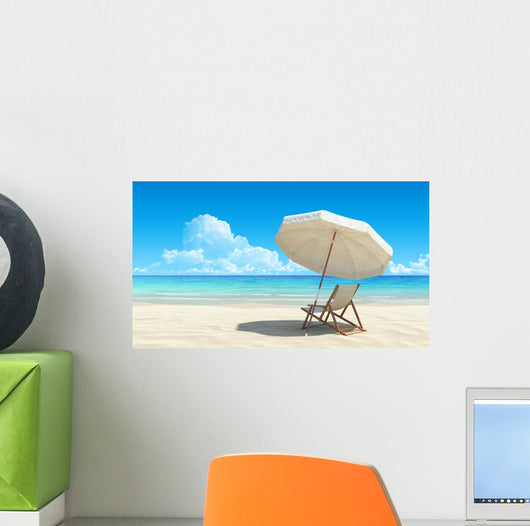 Beach Chair and Umbrella Wall Decal