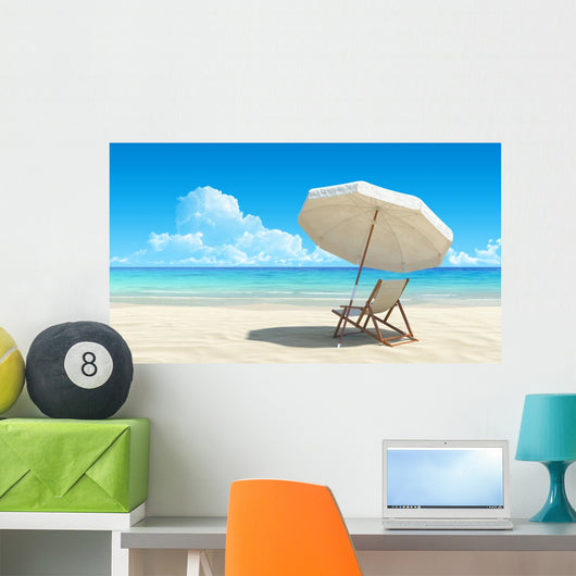 Beach Chair and Umbrella Wall Decal