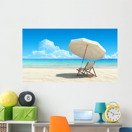 Beach Chair and Umbrella Wall Decal