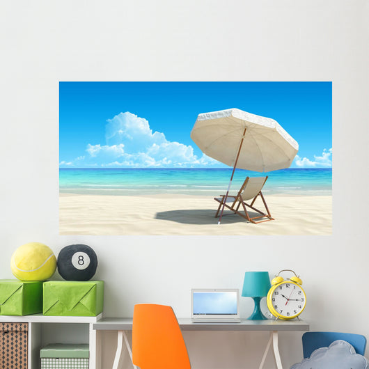 Beach Chair and Umbrella Wall Decal
