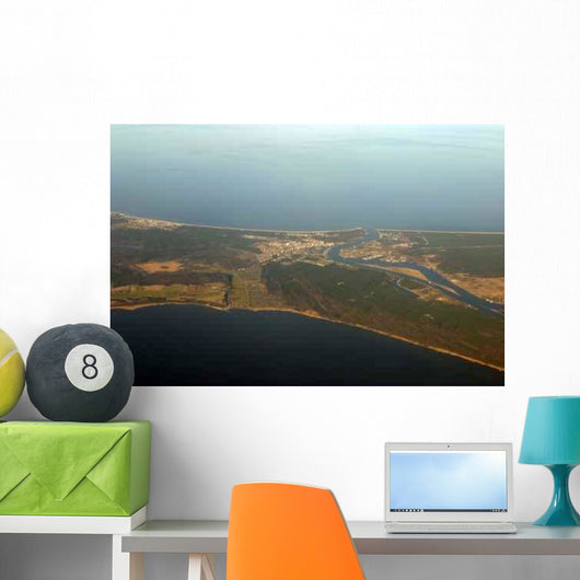 Aerial River Mouth and Wall Decal