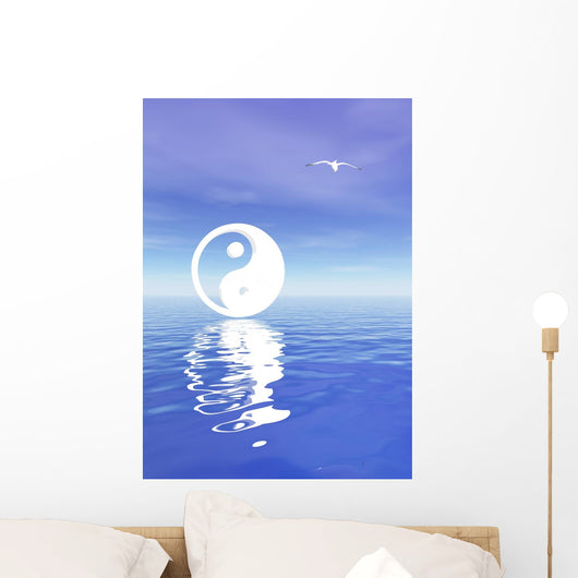 Yin and Yang Blue Wall Decal