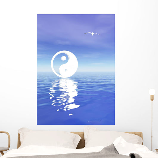 Yin and Yang Blue Wall Decal