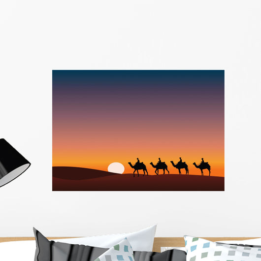 Paysage Desert Dromadaire Crepuscule Wall Decal