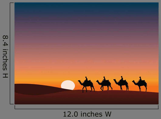 Paysage Desert Dromadaire Crepuscule Wall Decal