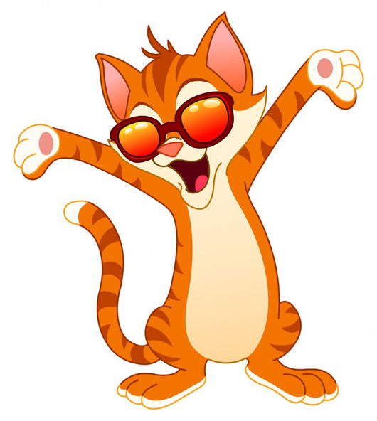 Happy Cat Wearing Sunglasses Wall Decal