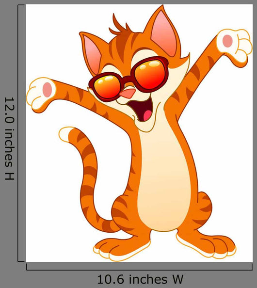 Happy Cat Wearing Sunglasses Wall Decal