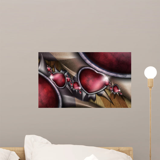 Fantastic Red Hearts with Wall Decal