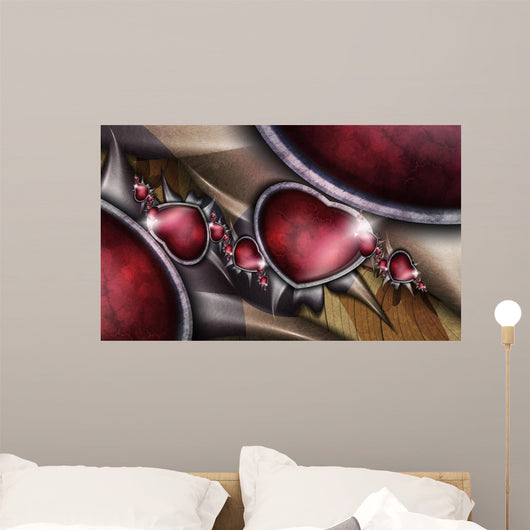 Fantastic Red Hearts with Wall Decal