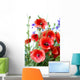Red Poppy Wall Decal Design 1