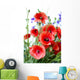 Red Poppy Wall Decal Design 1
