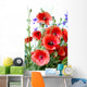 Red Poppy Wall Decal Design 1