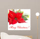 Red Poinsettia Christmas Flower Wall Decal
