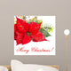 Red Poinsettia Christmas Flower Wall Decal