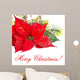 Red Poinsettia Christmas Flower Wall Decal