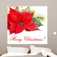 Red Poinsettia Christmas Flower Wall Decal