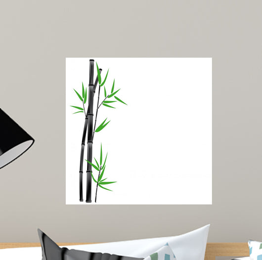 Black Bamboo and Green Wall Decal