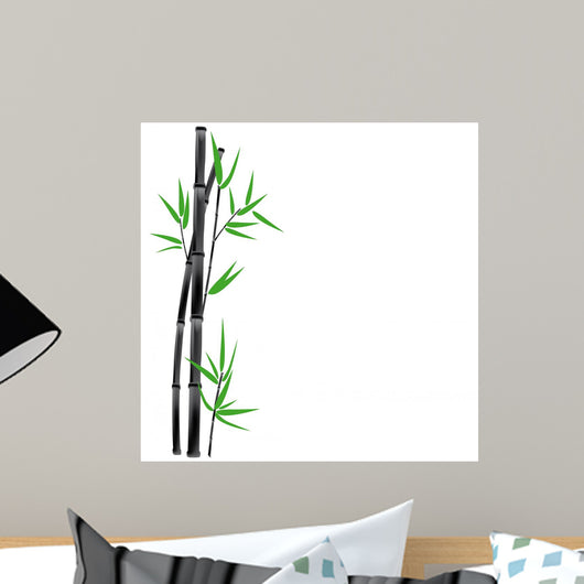 Black Bamboo and Green Wall Decal