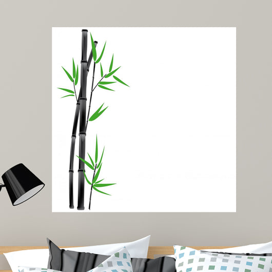 Black Bamboo and Green Wall Decal