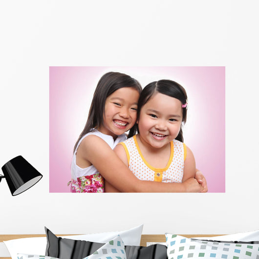 Two Asian Young Sisters Wall Decal