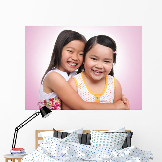 Two Asian Young Sisters Wall Decal