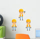 Cartoon Construction Worker 9 Wall Decal Set