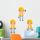 Cartoon Construction Worker 9 Wall Decal Set