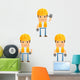 Cartoon Construction Worker 9 Wall Decal Set