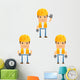 Cartoon Construction Worker 9 Wall Decal Set