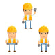 Cartoon Construction Worker 9 Wall Decal Set