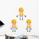 Cartoon Construction Worker 8 Wall Decal Set