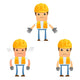 Cartoon Construction Worker 8 Wall Decal Set