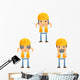 Cartoon Construction Worker 7 Wall Decal Set