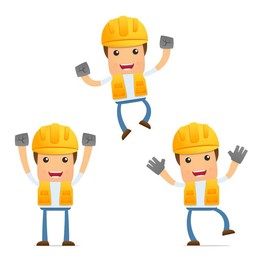 Cartoon Construction Builders Wall Stickers Wall Decal