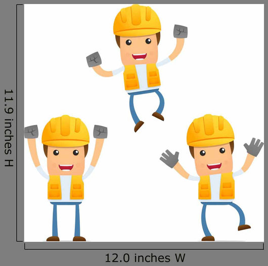 Cartoon Construction Builders Wall Stickers Wall Decal
