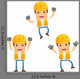 Cartoon Construction Builders Wall Stickers Wall Decal