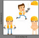 Builder Cartoon Construction Wall Stickers Wall Decal