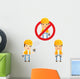 Cartoon Construction Worker 4 Wall Decal Set