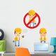 Cartoon Construction Worker 4 Wall Decal Set