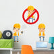 Cartoon Construction Worker 4 Wall Decal Set
