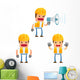 Builders Cartoon Construction Wall Stickers Wall Decal