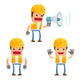 Builders Cartoon Construction Wall Stickers Wall Decal