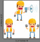 Builders Cartoon Construction Wall Stickers Wall Decal