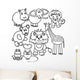 Wild Animals Illustration Wall Decal
