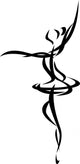 Abstract Ballet Dancing Silhouette Wall Decal