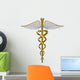 Golden Caduceus Medical Symbol Wall Decal