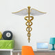 Golden Caduceus Medical Symbol Wall Decal