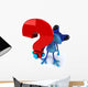 Blue CG Frog with Question Mark Wall Decal